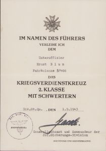 Fahrkolonne 3/466 KvK2 Award Document