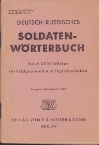 Deutsch-Russisches Soldaten Wörtenbuch 1942