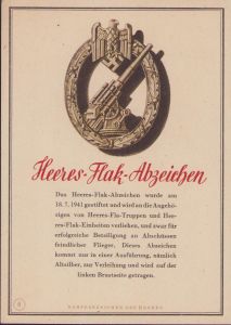 Rare 'Heeres-Flak-Abzeichen' Postcard
