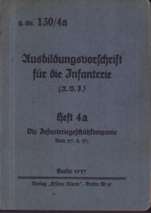 Ausbildungsvorschrift für die Infanterie-geschützkompanie 1937