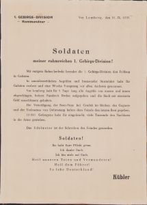 1.Gebirgs-Division 'Soldaten' Leaflet 1939