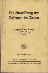 'Die Ausbildung der Rekruten im Reiten' Booklet 1940