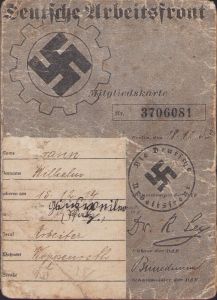 Early DAF Mitgliedskarte (1934/35)