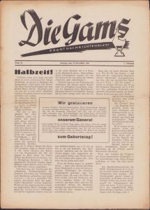 'Die Gams Frontzeitung 19.Nov.1944' Newspaper