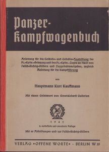 Rare Panzer Kampfwagenbuch 1941