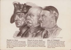 Friedrich der Große,Otto von Bismarck,Adolf Hitler Postcard