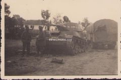 Knocked-Out Russian Tank Photograph 1941 (Gebirgsjäger)