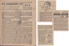 'Die Gasmaske 30' Instruction Card 1939