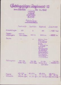 Gebirgsjäger-Regiment 13 'Feldzuge' Document