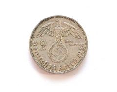 2 Deutsche Reichsmark Coin 1938