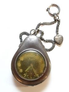 Silver Pocket Watch Protective Case with Talisman