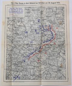 WW1 'Gefecht bei Gawaiten Aug.1914' Map