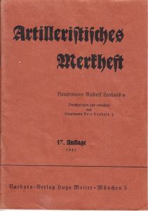 'Artilleristisches Merkheft' Booklet