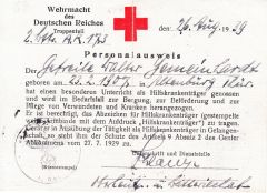 Wehrmacht Hilfskrankenträger Personalausweis (A.R.173)