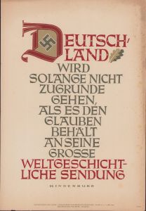 Wochenspruch der NSDAP (week 19, 1942) Hindenburg