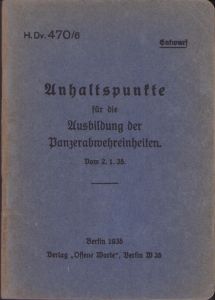 'Ausbildung der Panzerabwehreinheiten' Booklet 1935