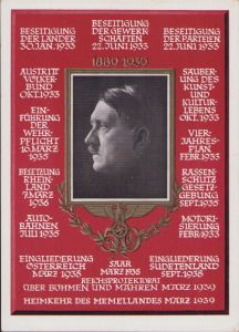 50th Birthday A.Hitler Postcard 1939