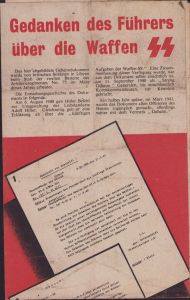Flugblätter 'Gedanken des Führers über die Waffen SS'