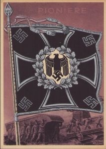 Postcard Fahnen der Deutschen Wehrmacht 'Pioniere'
