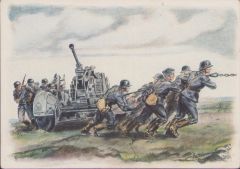 'Flak-Geschütz wird in Stellung gebraucht' Postcard