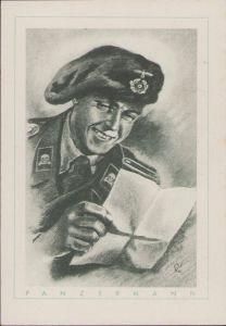 'Panzermann' Postcard
