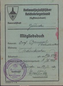 Reichskriegerbund Mitgliedsbuch