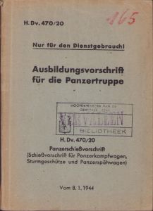 Rare 'Panzerschiessvorschrift' Booklet 1944