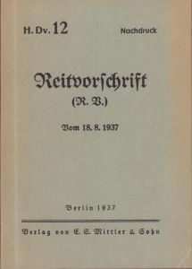 Mint 'Reitvorschrift' 1937 