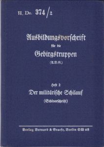 Named Gebirgstruppen 'Der Militärische Schilauf' Vorschrift 