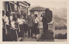 'B.D.M. begrüsst den Führer am Obersalzberg' Postcard