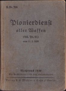 Instruction Book 'Pionierdienst aller Waffen' 1936