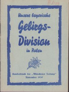 Rare 'Unsere bayerische Gebirgs-Division in Polen' Booklet