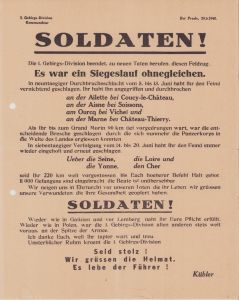 1.Gebirgs-Division 'Soldaten' Leaflet 1940