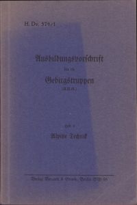 Named Gebirgstruppen 'Alpine Technik' Vorschrift 1942
