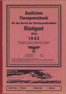 Stuttgart 1943 Telephone Book