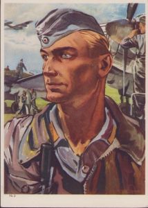 Color Luftwaffe Flieger Postcard 1942