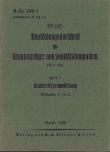'Krankenträgerausbildung' Instruction Booklet 1938