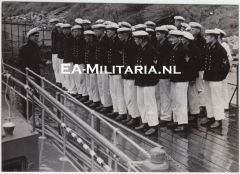Kriegsmarine'' Officer Speaking to His Troops'' Press Photo