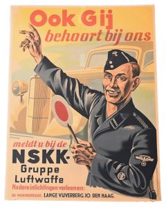 Rare NSKK-Gruppe Luftwaffe Dutch Recruitment Poster
