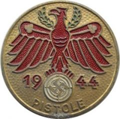 1944 'Pistole' Tirol Shooting Badge in Gold