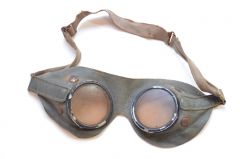 Grey Leather Wehrmacht Schutzbrille