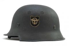 Rare M34 Double Decal Feuerschutzpolizei helmet
