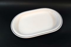 Large Porcelain DAF Serving Platter (Grey)