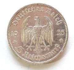 Silver 5 Deutsche Reichsmark Coin 1935