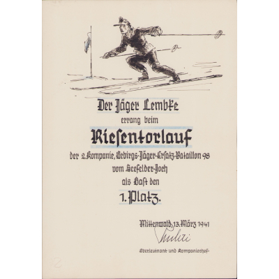 Geb.-Jäg.-Btl.98 Ski Award Document