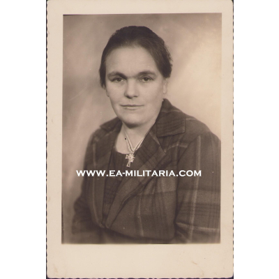Portrait German Mother with Mutterkreuz in Wear