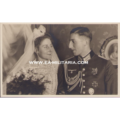 Wehrmacht Decorated Leutnant Wedding Photo