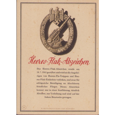 'Heeres-Flak-Abzeichen' Postcard