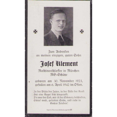 ᛋᛋ-Totenkopf Death Notice 1942 (Raum Demjansk)