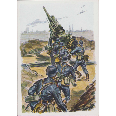 Luftwaffe Flak 8,8cm Sketch Postcard